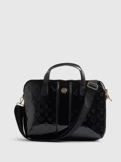 Tassen En Portemonnees*River Island Patent Monogram Laptop Case Bag