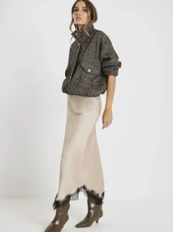 Rokken|River Island Satin Skirt With Lace