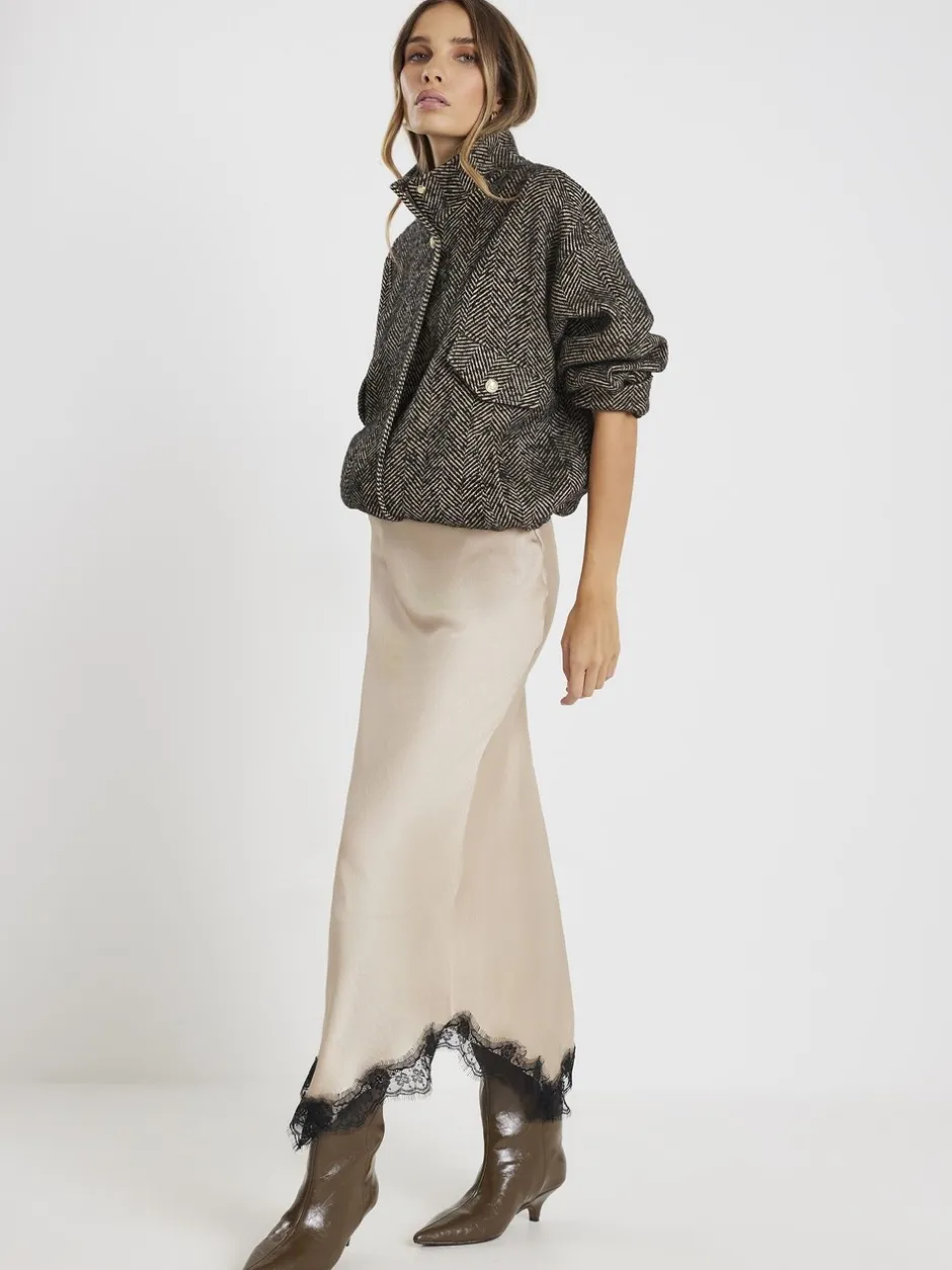 Rokken|River Island Satin Skirt With Lace