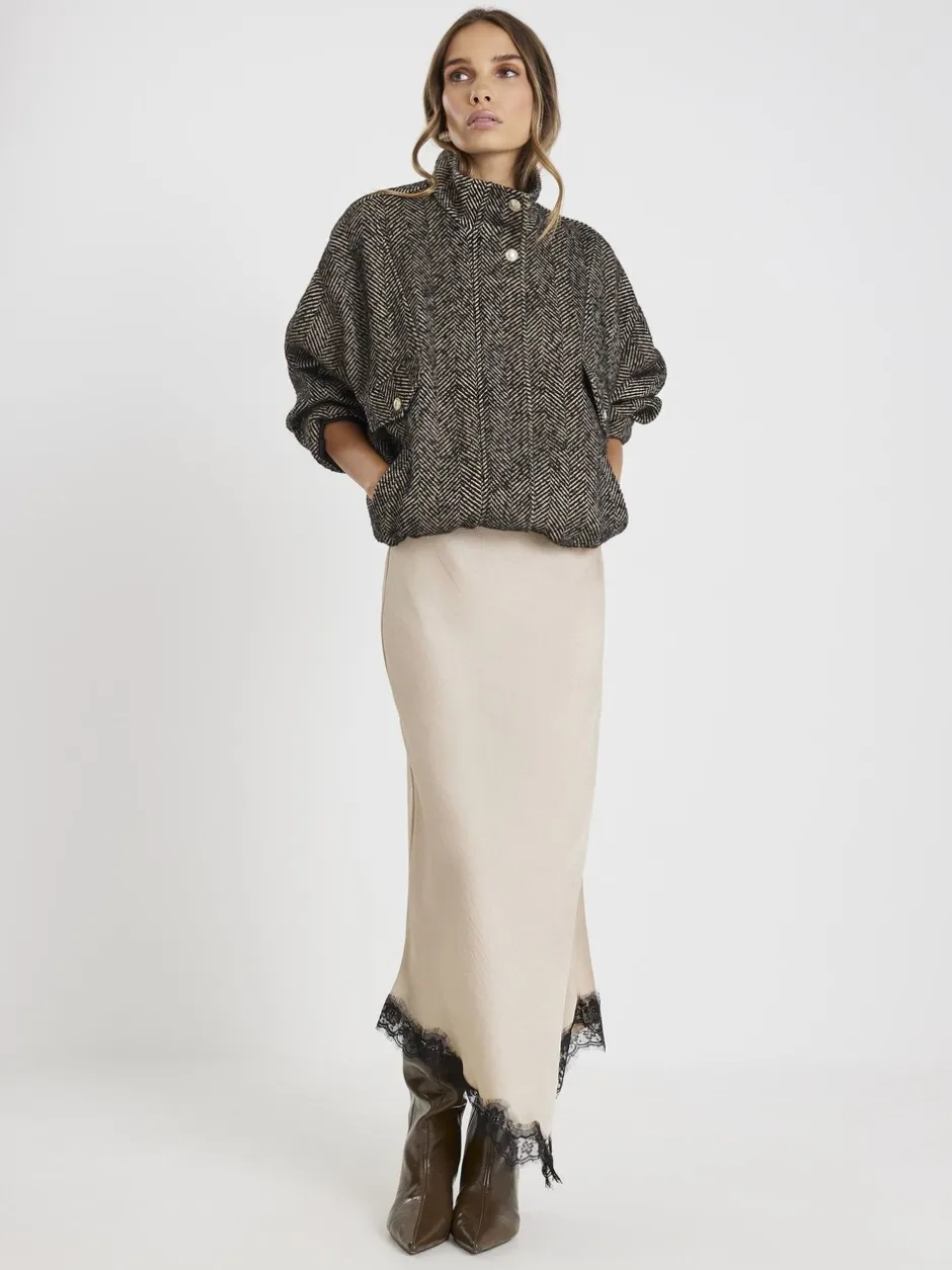 Rokken|River Island Satin Skirt With Lace