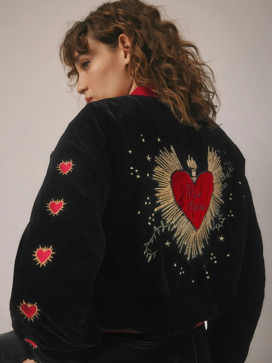 Jassen En Jacks*Rockett St George fluwelen bomberjack met borduursels