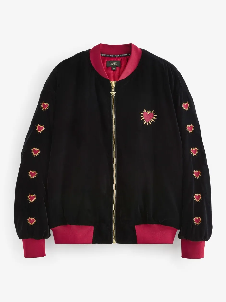 Jassen En Jacks*Rockett St George fluwelen bomberjack met borduursels