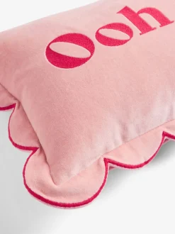 Kussentjes En Plaids|Kussentjes En Plaids*Rockett St George Ooh La La Scalloped Velvet Slogan Cushion