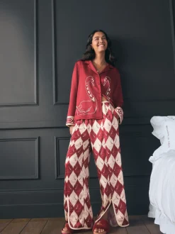 Pyjama's|Alle Nacht- En Loungekleding|Rockett St George Textured Satin Button Through Pyjamas