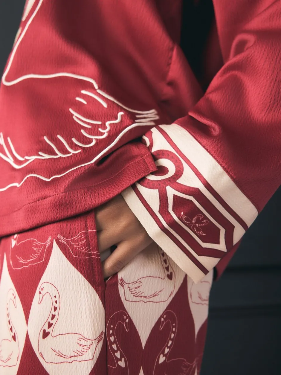 Pyjama's|Alle Nacht- En Loungekleding|Rockett St George Textured Satin Button Through Pyjamas