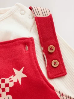 Tuinbroeken*Next Rode kerstman - All-over Print Kerstmis Baby bretelbroekenset (0mnd-3jr)