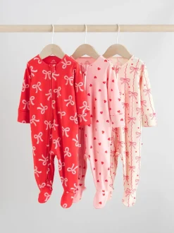Babypakjes En Babypyjama's|Next Rode strik - 2-weg slaappakjes met ritssluiting, set van 3 (0-2jr)