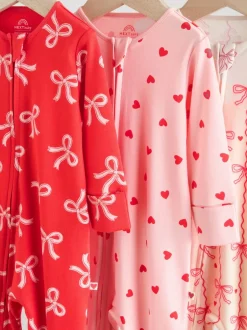 Babypakjes En Babypyjama's|Next Rode strik - 2-weg slaappakjes met ritssluiting, set van 3 (0-2jr)