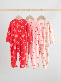 Babypakjes En Babypyjama's|Next Rode strik - 2-weg slaappakjes met ritssluiting, set van 3 (0-2jr)