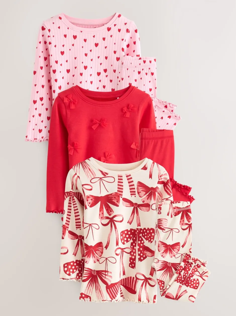 Nachtkleding En Pyjama's|Pyjama's*Next Rode strik/Hart - Verpakking van 3 knusse pyjama's (9 mnd-16 jr)