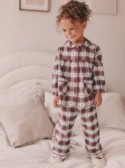 Nachtkleding En Pyjama's|Pyjama's|Next Rode/groene hartjesprint - Geweven pyjama met knopen (9 mnd-12 jr)