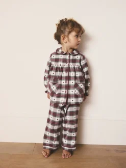 Nachtkleding En Pyjama's|Pyjama's|Next Rode/groene hartjesprint - Geweven pyjama met knopen (9 mnd-12 jr)