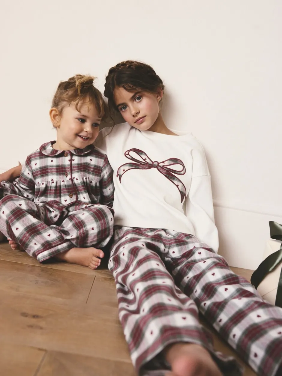 Nachtkleding En Pyjama's|Pyjama's|Next Rode/groene hartjesprint - Geweven pyjama met knopen (9 mnd-12 jr)
