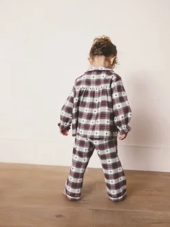 Nachtkleding En Pyjama's|Pyjama's|Next Rode/groene hartjesprint - Geweven pyjama met knopen (9 mnd-12 jr)