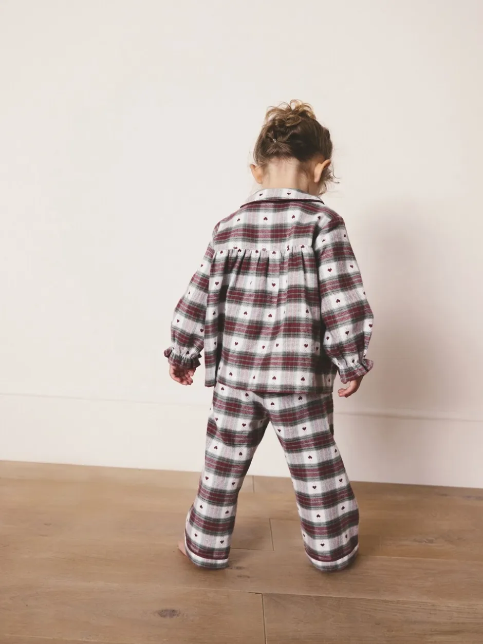 Nachtkleding En Pyjama's|Pyjama's|Next Rode/groene hartjesprint - Geweven pyjama met knopen (9 mnd-12 jr)