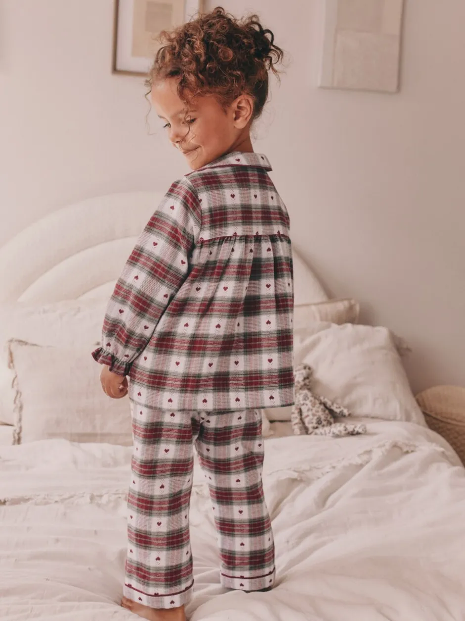 Nachtkleding En Pyjama's|Pyjama's|Next Rode/groene hartjesprint - Geweven pyjama met knopen (9 mnd-12 jr)