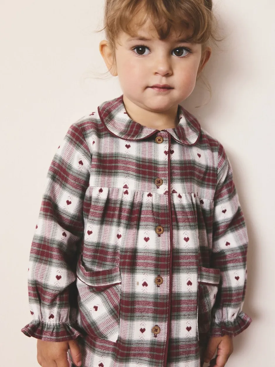Nachtkleding En Pyjama's|Pyjama's|Next Rode/groene hartjesprint - Geweven pyjama met knopen (9 mnd-12 jr)