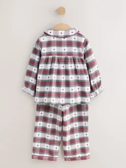 Nachtkleding En Pyjama's|Pyjama's|Next Rode/groene hartjesprint - Geweven pyjama met knopen (9 mnd-12 jr)