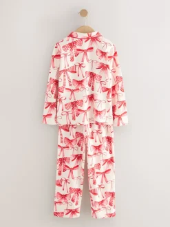 Nachtkleding En Pyjama's|Pyjama's|Next - Pyjama met knoopsluiting (3-16jr) Rode/witte strik print