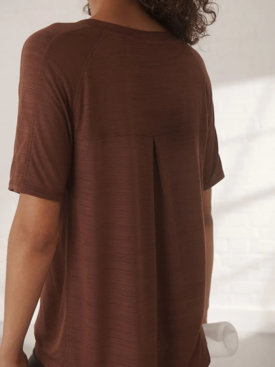Sportkleding|Next - Active Lichtgewicht T-shirt met ronde hals en korte mouwen Roestbruin