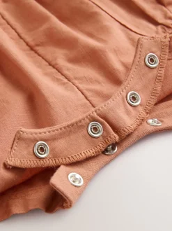 Tuinbroeken|Next Roestbruin - Babyset van rompertje met korte mouwen en bretelbroek (0mnd -2jr)