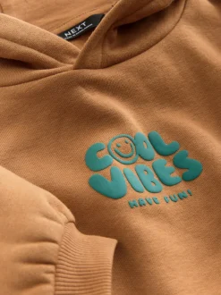 Sets En Combisets|Truien En Breisels|Next - Cool Vibes Printed Hoodie and Joggers Set (3mths-7yrs) Roestbruin