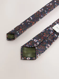 Stropdassen En Pochets|Next - Das met bloemenprint Roestbruin