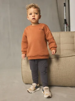 Sets En Combisets|Truien En Breisels|Next - Set met utility-sweatshirt en super skinny joggingbroek (3mnd-7jr) Roestbruin