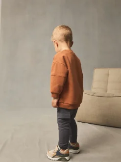 Sets En Combisets|Truien En Breisels|Next - Set met utility-sweatshirt en super skinny joggingbroek (3mnd-7jr) Roestbruin