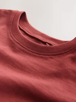 T-Shirts*Next Roestbruin - T-shirt met peplum en korte mouwen (3mnd -7jr)