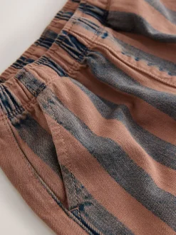 Broeken En Chino's|Next Roestbruin gestreept - Wijde broek met elastische taille (3mnd-7jr)
