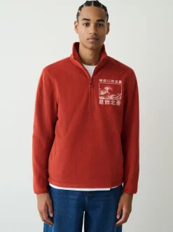 Jassen En Jacks|Sweaters En Hoody´S|Next Roestoranje - Hokusai Licence Graphic Polar Fleece Zip Through Funnel Fleece
