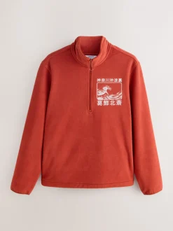 Jassen En Jacks|Sweaters En Hoody´S|Next Roestoranje - Hokusai Licence Graphic Polar Fleece Zip Through Funnel Fleece