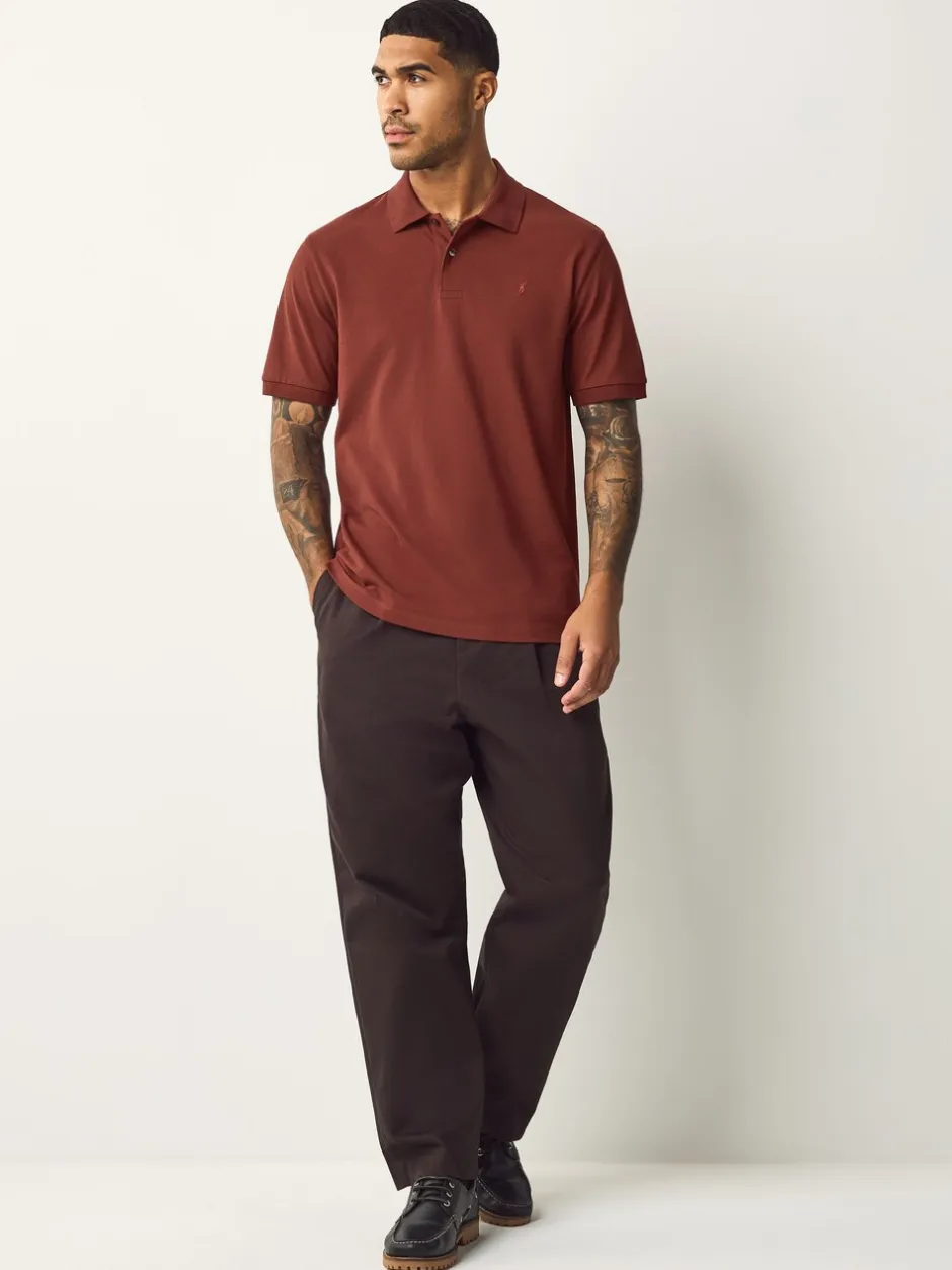 Poloshirts|Next Roestrood - Normale Pasvorm - Piqué poloshirt met korte mouwen