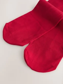 Sokken En Panty's|Next Rood - 80 Denier schoolmaillot