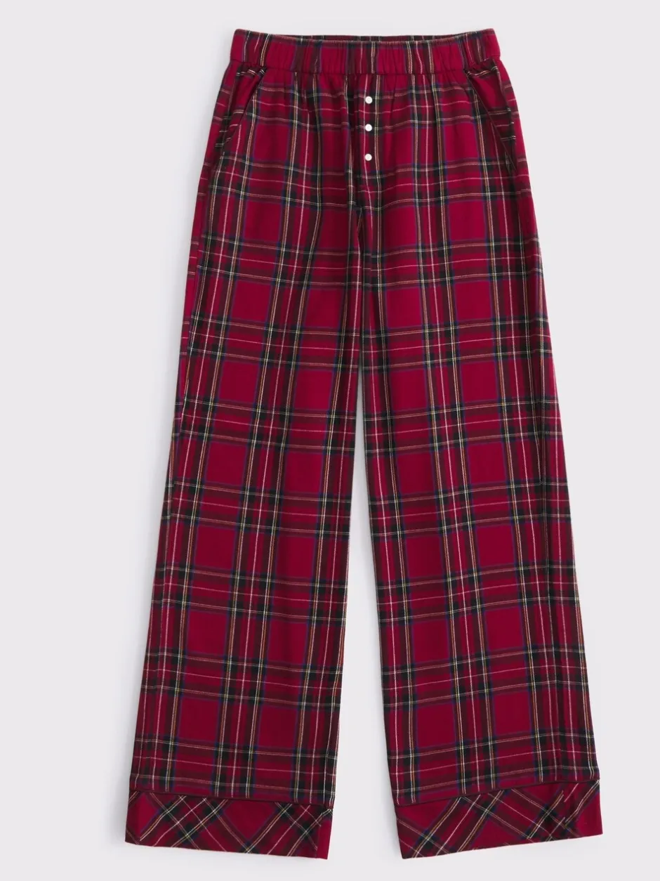 Pyjama's|Alle Nacht- En Loungekleding|Abercrombie & Fitch - Flannel Checkered Pyjama Trousers Rood