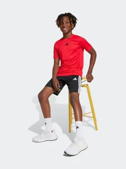 Shorts*adidas - Train Essentials 3-Strepen Kids T-shirt & Shorts Set Rood