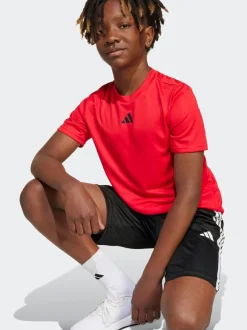 Shorts*adidas - Train Essentials 3-Strepen Kids T-shirt & Shorts Set Rood