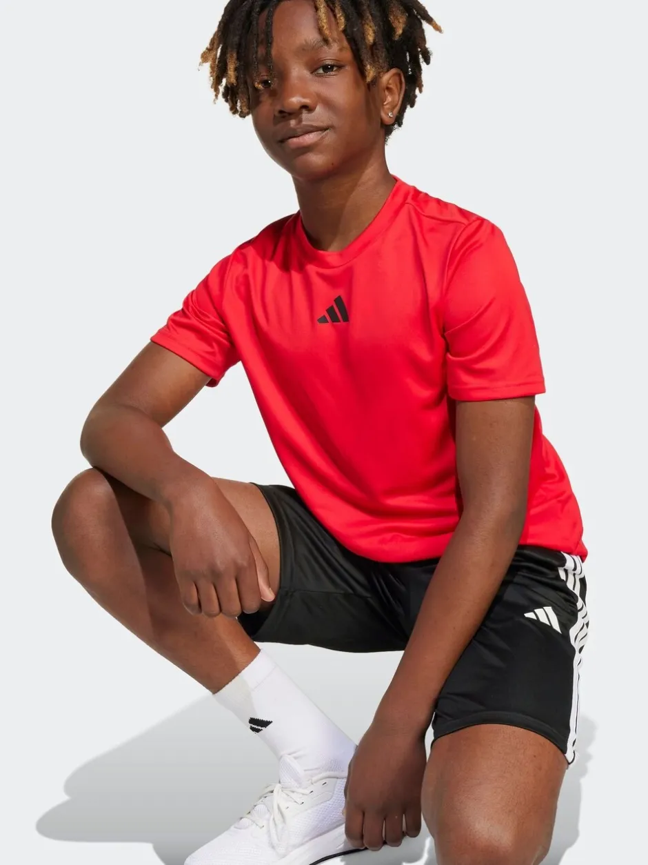 Shorts*adidas - Train Essentials 3-Strepen Kids T-shirt & Shorts Set Rood