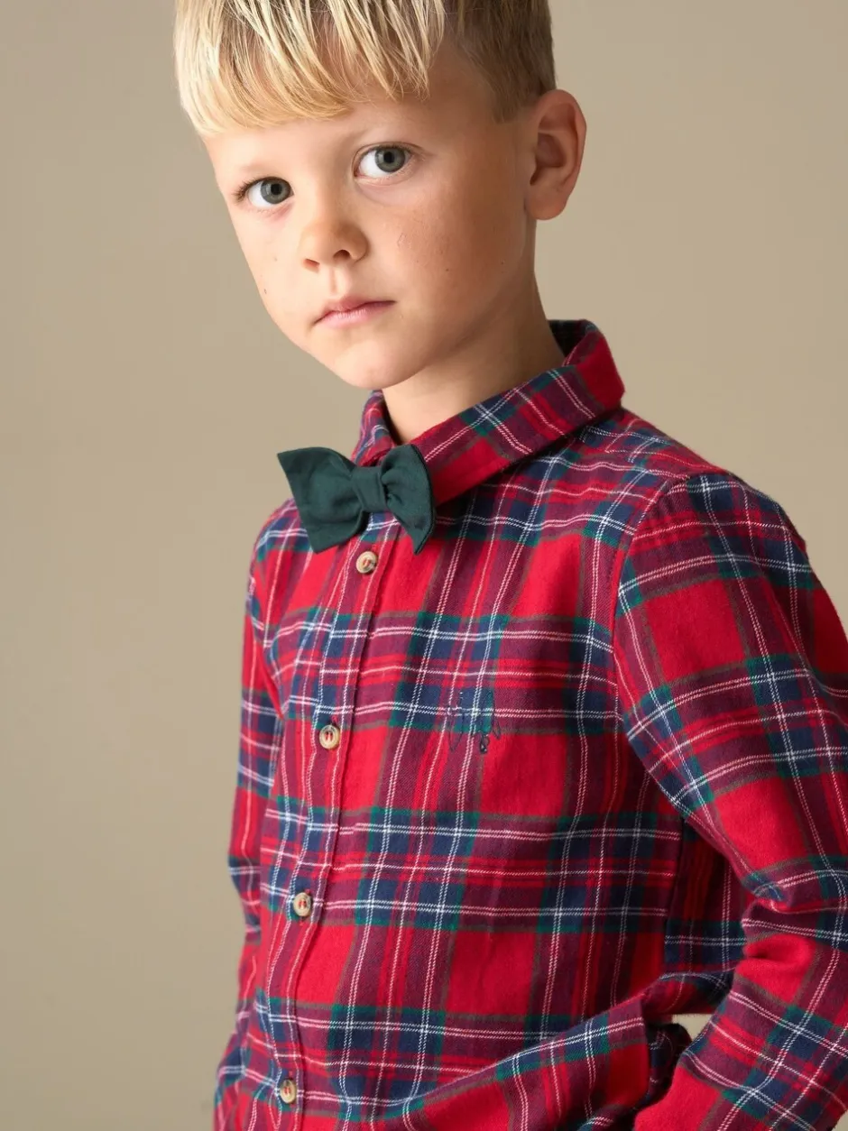 Shirts*Angel & Rocket - Camden Brushed Shirt With Bow Tie Rood
