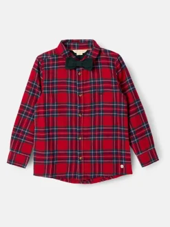 Shirts*Angel & Rocket - Camden Brushed Shirt With Bow Tie Rood