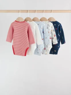 Rompertjes En Hemdjes|Rompertjes En Hemdjes*Next Rood - Baby London Bodysuits met lange mouwen 5 Pack