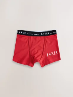 Ondergoed|Baker by Ted Baker - jongens boxershorts verpakking van 5 Rood
