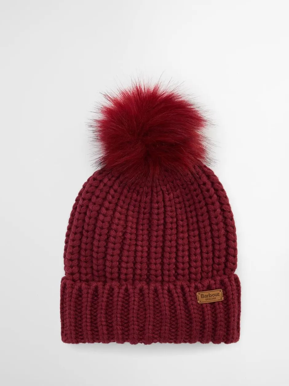 Mutsen, Handschoenen En Sjaals|Barbour Rood - ® Saltburn beanie-muts met pompon
