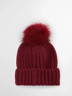 Mutsen, Handschoenen En Sjaals|Barbour Rood - ® Saltburn beanie-muts met pompon