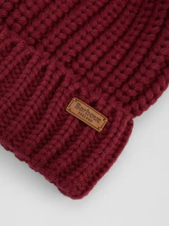 Mutsen, Handschoenen En Sjaals|Barbour Rood - ® Saltburn beanie-muts met pompon