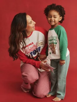 Pyjama's*Cotton On - Adult Matching Family Christmas Raglan Long Sleeve Pyjamas Set Rood