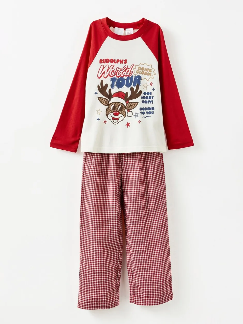 Pyjama's*Cotton On - Adult Matching Family Christmas Raglan Long Sleeve Pyjamas Set Rood