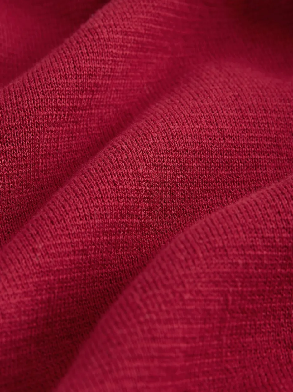 Gebreide Kleding*Next Rood - Effen - Regular fit 100% katoenen premium trui met korte rits