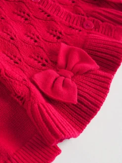 Sets En Combisets|Truien En Breisels*Next - Gebreide vestset met strik en ruches (0mnd-3jr) Rood